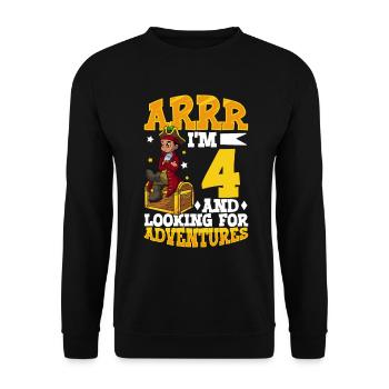 I'm 4 - Boy Pirate - Unisex Sweatshirt - black - Front - Alina (178cm) & Michal (187cm)