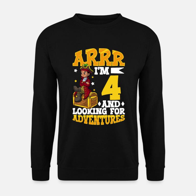 I'm 4 - Boy Pirate - Unisex Sweatshirt - black