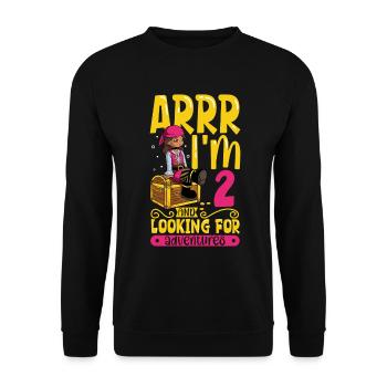Ich bin 2 - Mädchen Pirat - Unisex Pullover - Schwarz - Vorne - Alina (178cm) & Michal (187cm)
