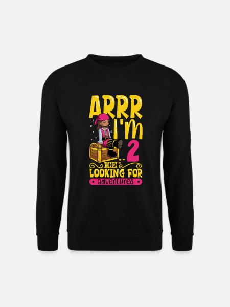 Ich bin 2 - Mädchen Pirat - Unisex Pullover - Schwarz