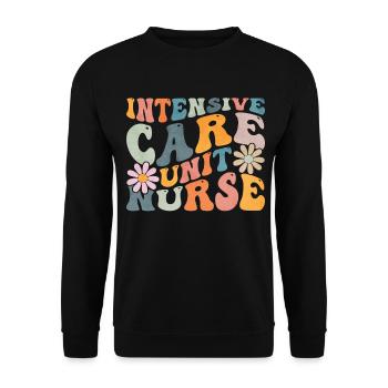 Groovy nurse in intensive care IC - Unisex Sweatshirt - black - Front - Alina (178cm) & Michal (187cm)