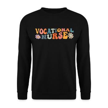 Groovy Licensed Vocational Nurse LVN Nursing - Unisex Sweatshirt - black - Front - Alina (178cm) & Michal (187cm)