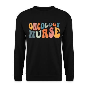Groovy Onkologie Krankenschwester Krebs Chemo Kran - Unisex Pullover - Schwarz - Vorne - Alina (178cm) & Michal (187cm)