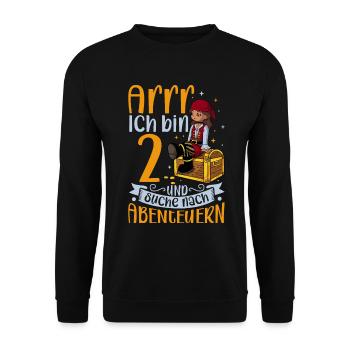 Ich bin 2 - Mädchen Pirat - Unisex Pullover - Schwarz - Vorne - Alina (178cm) & Michal (187cm)