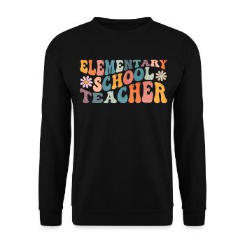 Groovy Primary School Teacher Middle School - Unisex Sweatshirt - black - Front - Alina (178cm) & Michal (187cm)