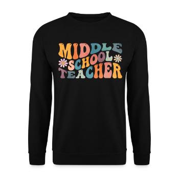 Groovy Middle School Enseignant Enseignement primaire - Sweat-shirt Unisexe - noir - Devant - Alina (178cm) & Michal (187cm)