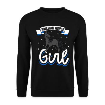 Friesian Girl - Unisex Sweatshirt - black - Front - Alina (178cm) & Michal (187cm)