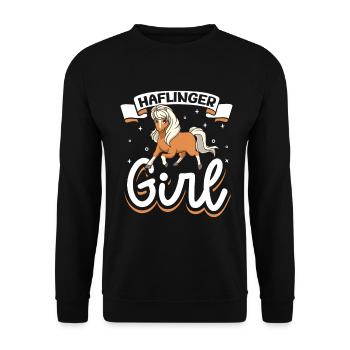 Haflinger Girl - Unisex Sweatshirt - black - Front - Alina (178cm) & Michal (187cm)
