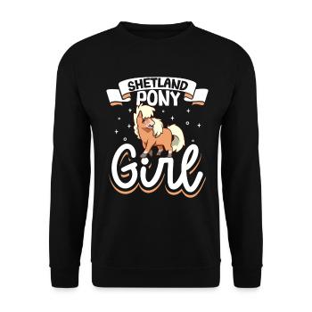 Shetland Pony Girl - Unisex Pullover - Schwarz - Vorne - Alina (178cm) & Michal (187cm)