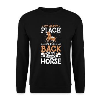My favorite place - Paint Horse - Unisex Sweatshirt - black - Front - Alina (178cm) & Michal (187cm)