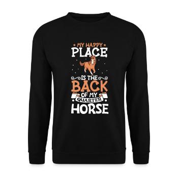 Mon endroit préféré - Quarter Horse - Sweat-shirt Unisexe - noir - Devant - Alina (178cm) & Michal (187cm)