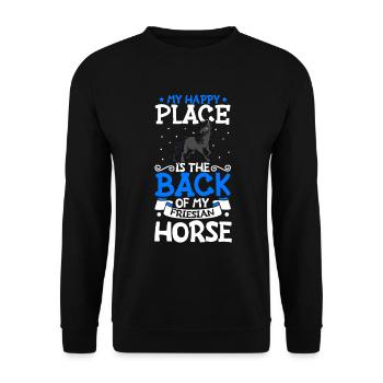 Mein Lieblingsplatz - Friesian - Unisex Pullover - Schwarz - Vorne - Alina (178cm) & Michal (187cm)