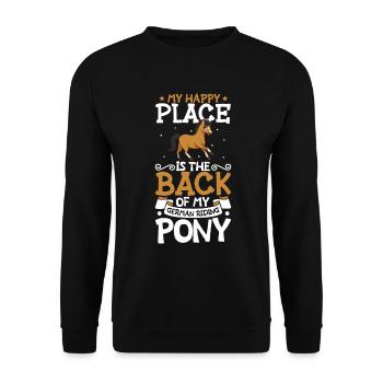 My favorite place - German Riding Pony - Unisex Sweatshirt - black - Front - Alina (178cm) & Michal (187cm)