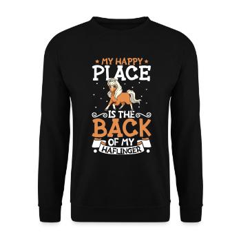 My favorite place - Haflinger - Unisex Sweatshirt - black - Front - Alina (178cm) & Michal (187cm)