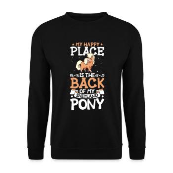 Mon endroit préféré - Shetland Pony - Sweat-shirt Unisexe - noir - Devant - Alina (178cm) & Michal (187cm)