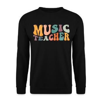 Groovy Music Teacher Musician Lessons - Unisex Sweatshirt - black - Front - Alina (178cm) & Michal (187cm)