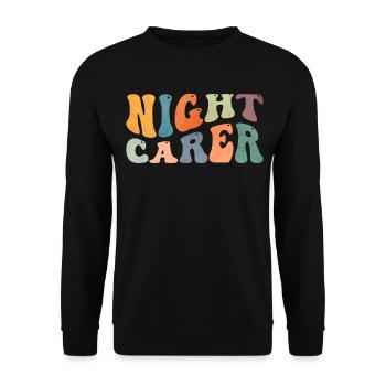 Groovy Night Carer Night Shift Infirmière gériatrique - Sweat-shirt Unisexe - noir - Devant - Alina (178cm) & Michal (187cm)