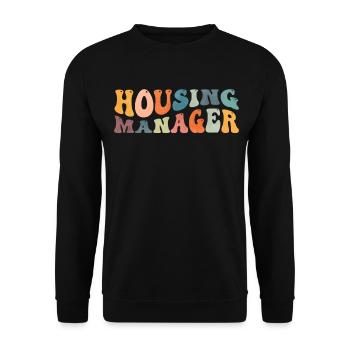 Groovy Housing Manager House Project Manager - Unisex Sweatshirt - black - Front - Alina (178cm) & Michal (187cm)