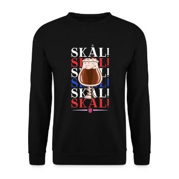 Skal - Norwegen Trinkspruch - Unisex Pullover - Schwarz - Vorne - Alina (178cm) & Michal (187cm)