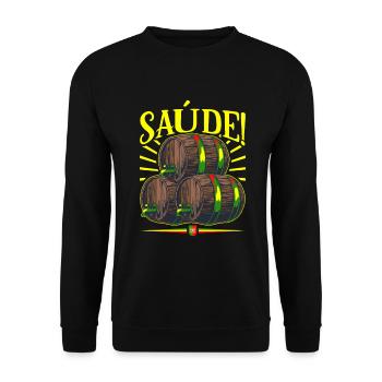 Saúde - Portugal Trinkspruch - Unisex Pullover - Schwarz - Vorne - Alina (178cm) & Michal (187cm)