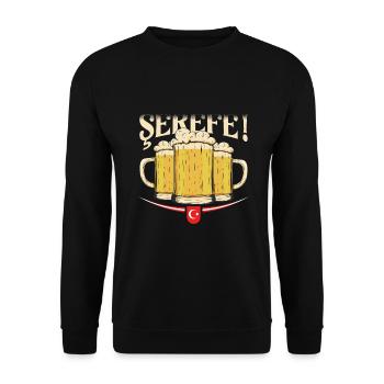 Serefe - Türkei Trinkspruch - Unisex Pullover - Schwarz - Vorne - Alina (178cm) & Michal (187cm)