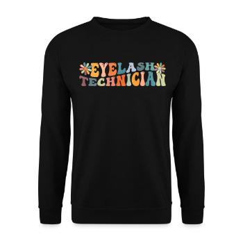 Groovy Eyelash Technician Lash Tech Beautician - Sweat-shirt Unisexe - noir - Devant - Alina (178cm) & Michal (187cm)