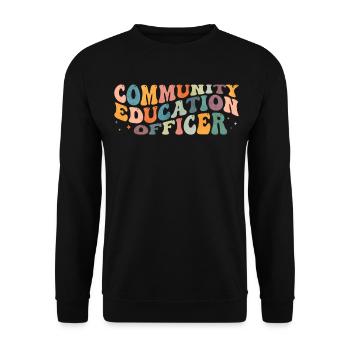 Groovy Community Education Officer Dienstleistunge - Unisex Pullover - Schwarz - Vorne - Alina (178cm) & Michal (187cm)