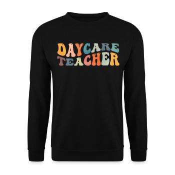 Groovy Daycare Teacher Provider Childcare - Unisex Sweatshirt - black - Front - Alina (178cm) & Michal (187cm)