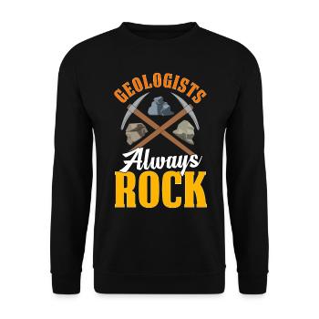 Lustige Gesteinsjagd Mineral Geologe - Unisex Pullover - Schwarz - Vorne - Alina (178cm) & Michal (187cm)