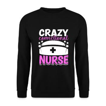 Crazy caregiver in prison - Unisex Sweatshirt - black - Front - Alina (178cm) & Michal (187cm)