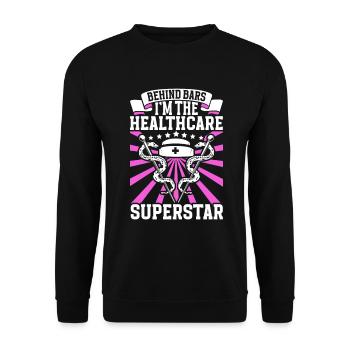 Superstar as a nurse in the prison system - Unisex Sweatshirt - black - Front - Alina (178cm) & Michal (187cm)