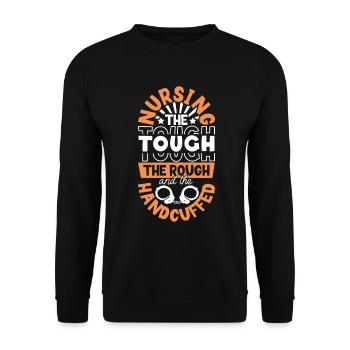 Caring for inmates - Caregiver in the prison system - Unisex Sweatshirt - black - Front - Alina (178cm) & Michal (187cm)