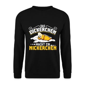 Banane - Das Dickerchen macht ein Nickerchen - Unisex Pullover - Schwarz - Vorne - Alina (178cm) & Michal (187cm)