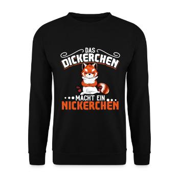 Roter Panda - Das Dickerchen macht ein Nickerchen - Unisex Pullover - Schwarz - Vorne - Alina (178cm) & Michal (187cm)