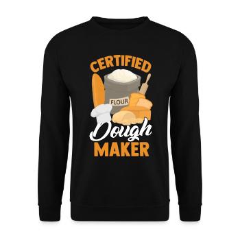Lustiges Brot Backen Bäcker Mehl - Unisex Pullover - Schwarz - Vorne - Alina (178cm) & Michal (187cm)