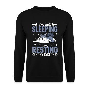 Je ne dors pas - Wolf - Sweat-shirt Unisexe - noir - Devant - Alina (178cm) & Michal (187cm)