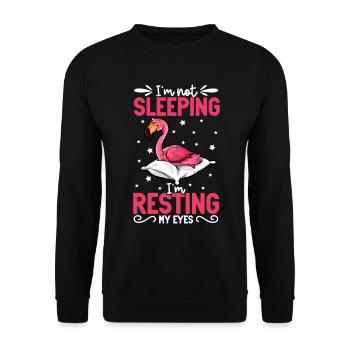 Je ne dors pas - Flamingo - Sweat-shirt Unisexe - noir - Devant - Alina (178cm) & Michal (187cm)