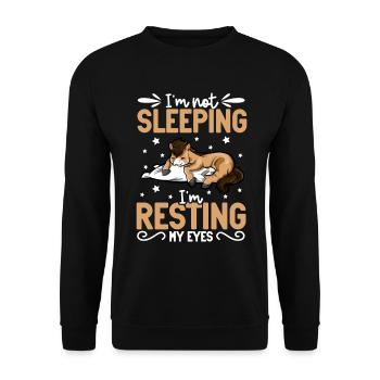 Ich schlafe nicht - Pferd - Unisex Pullover - Schwarz - Vorne - Alina (178cm) & Michal (187cm)