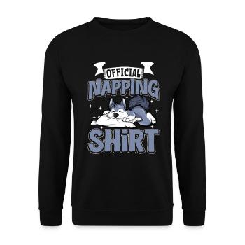 Offizielles Schlafshirt Wolf - Unisex Pullover - Schwarz - Vorne - Alina (178cm) & Michal (187cm)
