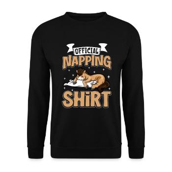 Offizielles Schlafshirt Pferd - Unisex Pullover - Schwarz - Vorne - Alina (178cm) & Michal (187cm)