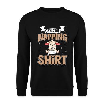 Offizielles Schlafshirt Hase - Unisex Pullover - Schwarz - Vorne - Alina (178cm) & Michal (187cm)