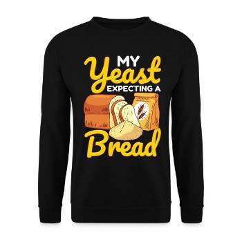 Lustiger Brotbacken-Bäcker - Unisex Pullover - Schwarz - Vorne - Alina (178cm) & Michal (187cm)