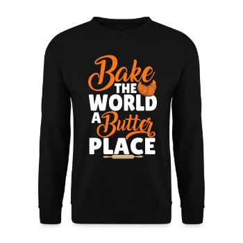 Drôle de boulanger cuisant du pain - Sweat-shirt Unisexe - noir - Devant - Alina (178cm) & Michal (187cm)
