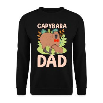 Funny Capybara Papa Papa - Unisex Sweatshirt - black - Front - Alina (178cm) & Michal (187cm)