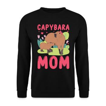 Drôle Capybara Mama Mami - Sweat-shirt Unisexe - noir - Devant - Alina (178cm) & Michal (187cm)