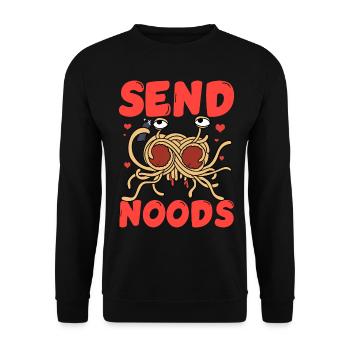 Drôle de monstre spaghetti volant FSM Pastafari - Sweat-shirt Unisexe - noir - Devant - Alina (178cm) & Michal (187cm)
