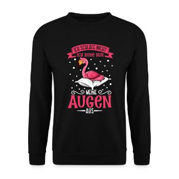 Ich schlafe nicht ich ruhe nur meine Augen aus - Unisex Pullover - Schwarz - Vorne - Alina (178cm) & Michal (187cm)