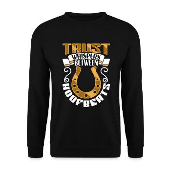 Trust between hoof beats - horses - Unisex Sweatshirt - black - Front - Alina (178cm) & Michal (187cm)