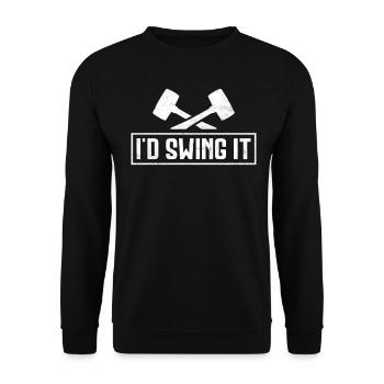 Funny house demolition sledge hammer - Unisex Sweatshirt - black - Front - Alina (178cm) & Michal (187cm)