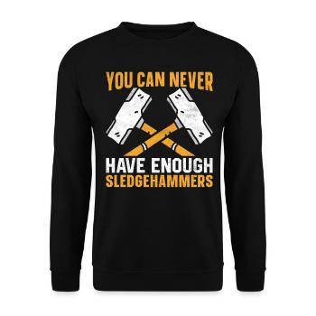 Fun day of house demolition - Unisex Sweatshirt - black - Front - Alina (178cm) & Michal (187cm)